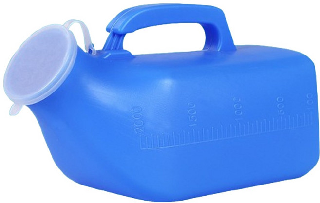 파인에코 남자 이동식 휴대용 소변통 대 2000ml, 블루, 1개