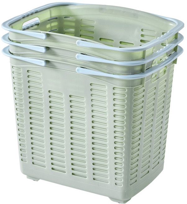 브리다 바퀴 달린 다용도 손잡이 바구니, 올리브그린, 3개