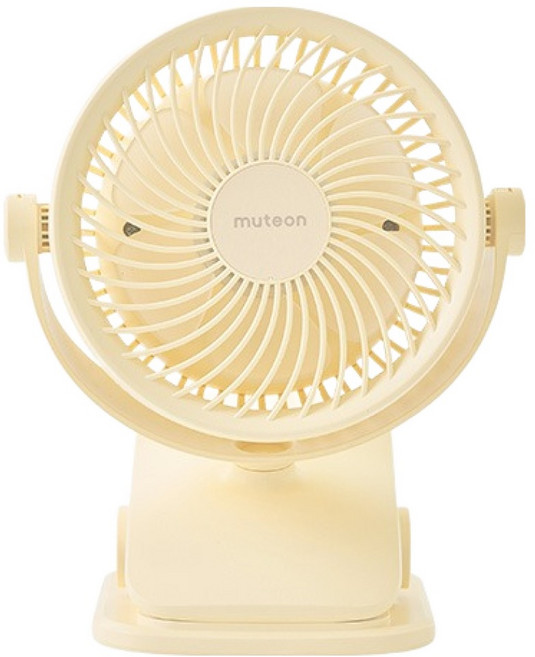 뮤트온 유아용 휴대용 유모차 선풍기, 버터옐로우, 1개