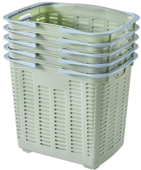 브리다 바퀴 달린 다용도 손잡이 바구니, 올리브그린, 5개
