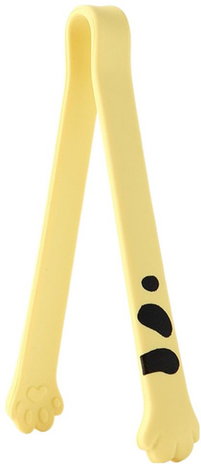 이지실리 실리콘 캐치캣 고양이 주방집게 소 12cm, 옐로우, 1개