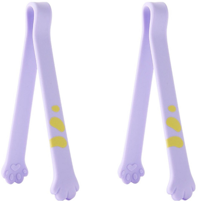 이지실리 실리콘 캐치캣 고양이 주방집게 소 12cm, 퍼플, 2개