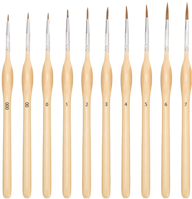 모던앳 다용도 라인 세필붓 10종 세트, 1세트