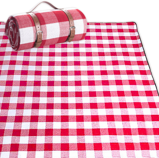 KissDiamond 防潮野餐墊 KDO-828, 紅色 + 白色