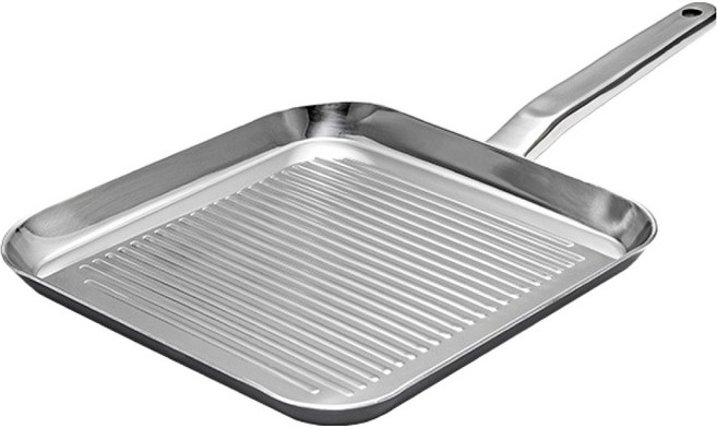 알텐바흐 인덕션 316Ti 솔리드 사각 그릴팬, 28cm, 1개