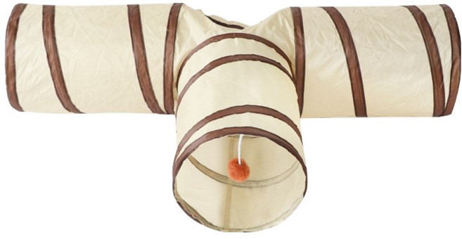 순잠 고양이 레인보우 접이식 터널, 아이보리, 1개