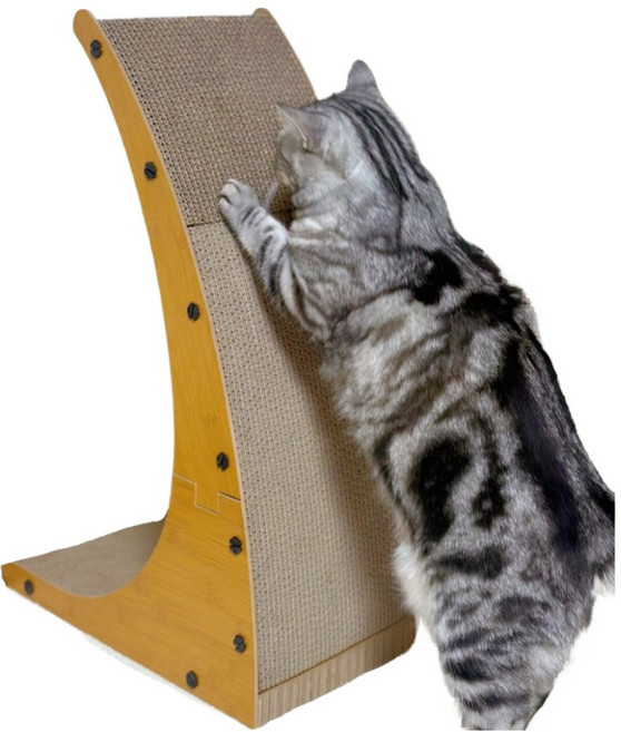 MAAH 고양이 커브 탑 수직 스크래쳐 장난감, 브라운, 1개