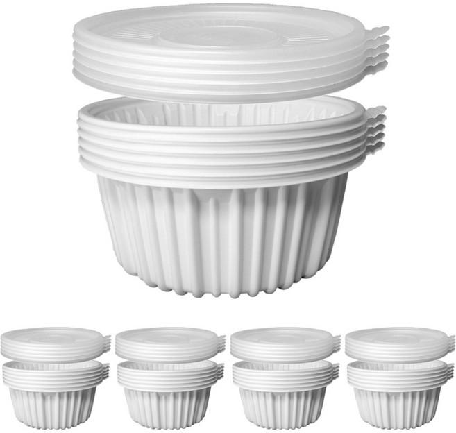 블룸엣홈 냉면 칼국수 용기 화이트 대 190 x 190 x 85 mm + 뚜껑 세트, 25세트