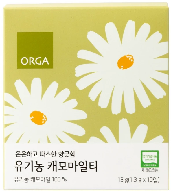 올가홀푸드 유기농 캐모마일티, 1.3g, 10개입, 1개 - 쿠팡