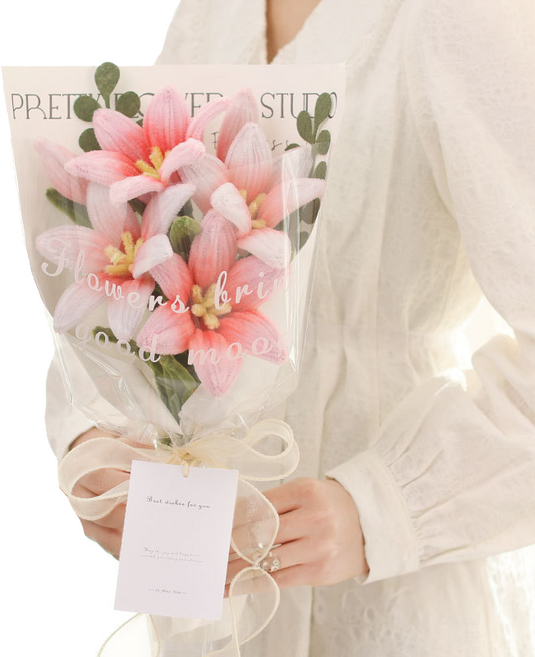 에버리즈 모루 꽃다발 만들기 DIY키트 세트, 1세트, 06 백합