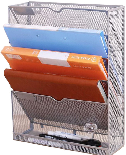 무타공 서류 보관 문서 정리대, 실버, 6단