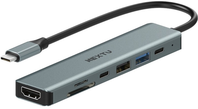 넥스트유 유지몬 7포트 C타입 4K HDMI 멀티허브 2373TCH-4K, 1개, 메탈