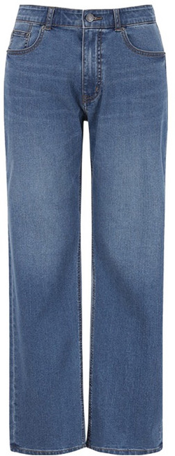 ZIOZIA 男士直筒奇蹟彈力腰帶丹寧褲 AEF2DP1101