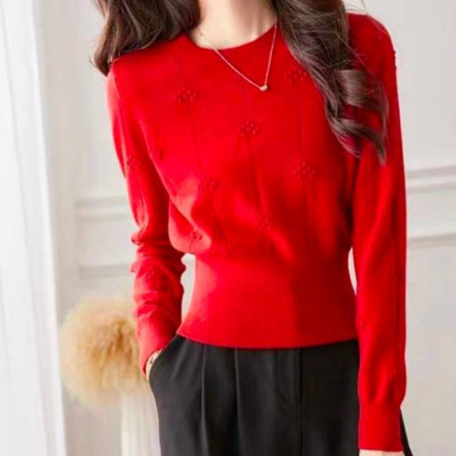 페이퍼먼츠 여성용 절개라인 와이드 시보리 니트 티셔츠 06374