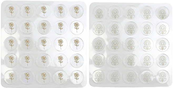 유리미끄럼방지 패드 25p, 투명, 2개