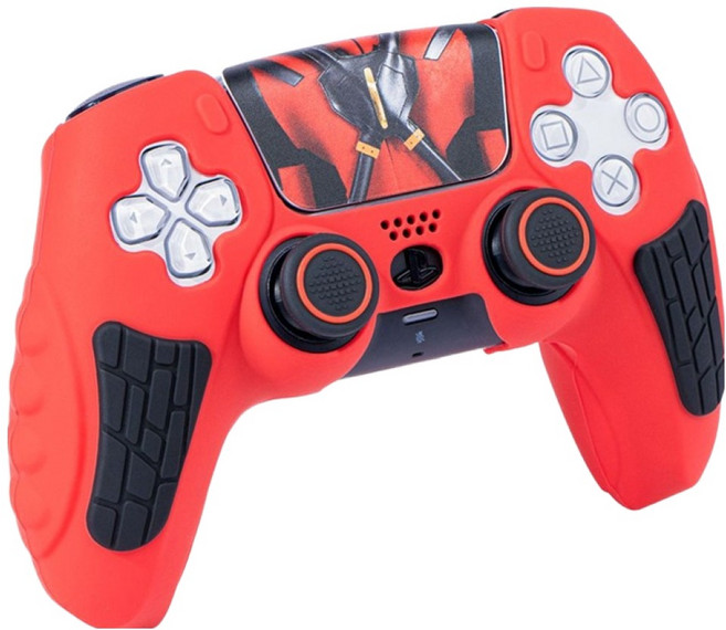 호후 플스5 PS5 프로 슬림 컨트롤러 듀얼센스 엘리츠 실리콘 그립 케이스, 데드풀, 1개