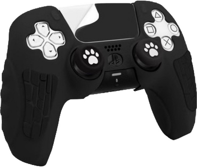 호후 플스5 PS5 프로 슬림 컨트롤러 듀얼센스 엘리츠 실리콘 그립 케이스, 블랙, 1개