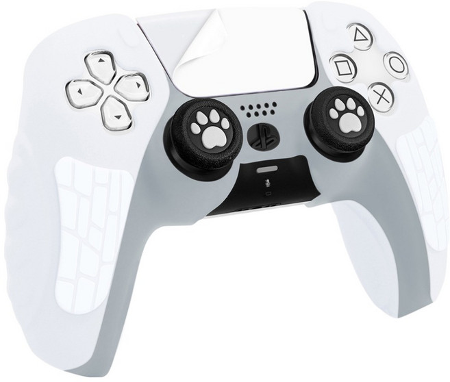 호후 플스5 PS5 프로 슬림 컨트롤러 듀얼센스 엘리츠 실리콘 그립 케이스, 반투명, 1개