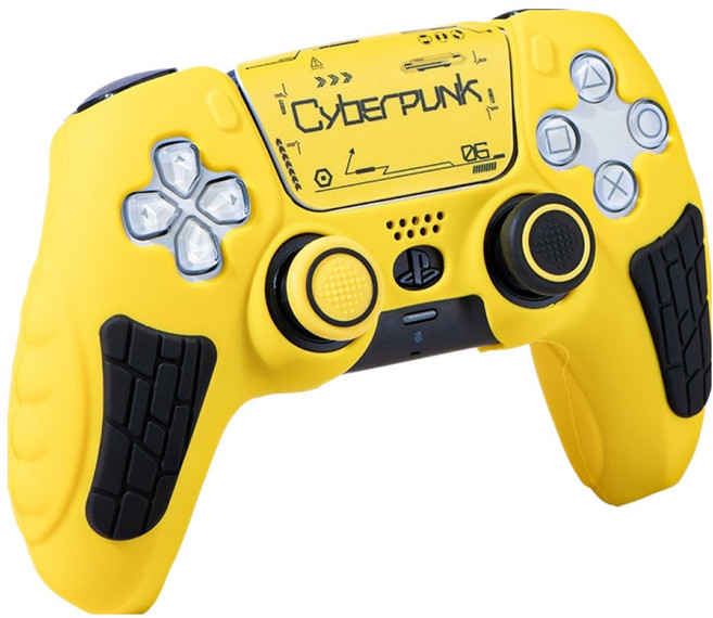 호후 플스5 PS5 프로 슬림 컨트롤러 듀얼센스 엘리츠 실리콘 그립 케이스, 사이버펑크, 1개