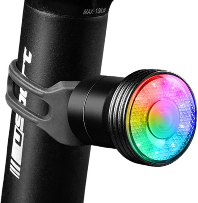 나이트큐브 NR 카멜레온 레인보우 브레이크 감속센서 LED 자전거 라이트 후미등 세트, 혼합색상, 1세트 - 쿠팡