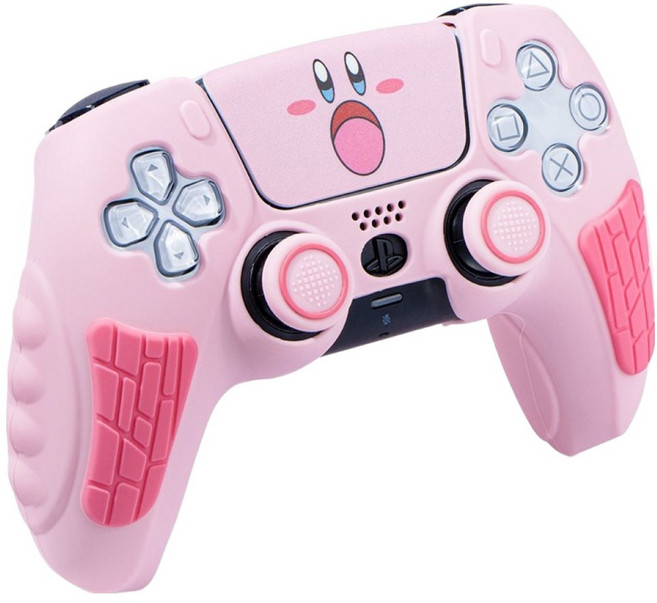 호후 플스5 PS5 프로 슬림 컨트롤러 듀얼센스 엘리츠 실리콘 그립 케이스, 커비, 1개