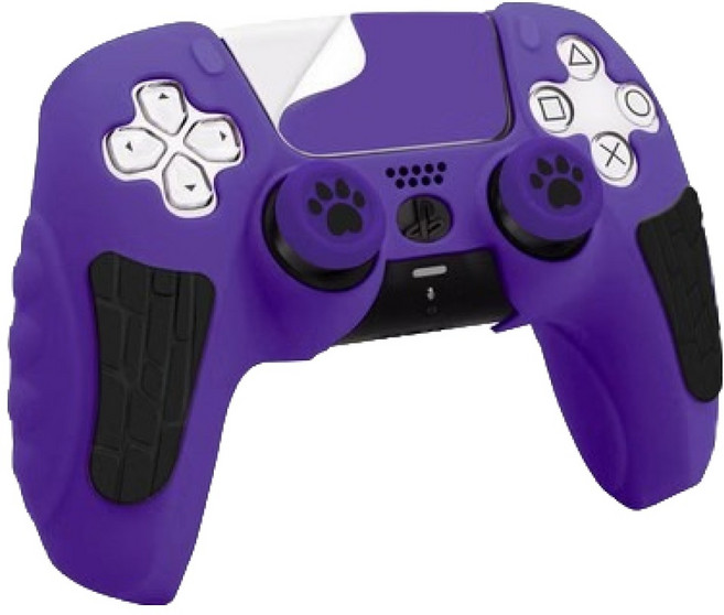 호후 플스5 PS5 프로 슬림 컨트롤러 듀얼센스 엘리츠 실리콘 그립 케이스, 투톤 퍼플, 1개