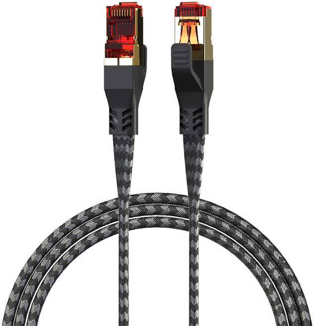 넥스트유 케몬드 FTP CAT8 플랫 기가 직조 랜케이블, 1개, 50cm, 혼합색상