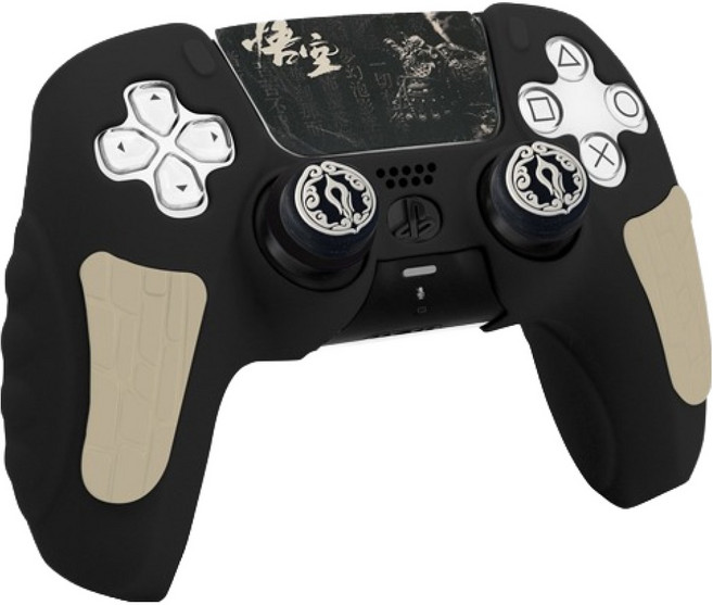 호후 플스5 PS5 프로 슬림 컨트롤러 듀얼센스 엘리츠 실리콘 그립 케이스, 오공 블랙, 1개