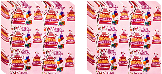 알로데 컬러풀파티 포장지 5p 세트 50 x 70 cm, NO.07 핑크케이크, 2세트