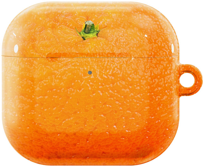 머큐리 싱싱마트 에어팟 유광 하드 케이스 에어팟 4세대, 귤, 1개