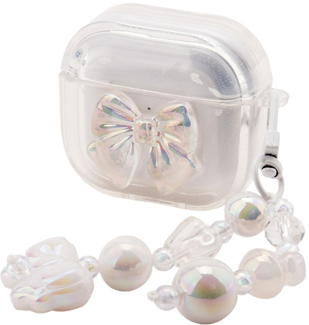 구스페리 디자인 에어팟 케이스, 에어팟4세대, 크리스탈리본, 1개