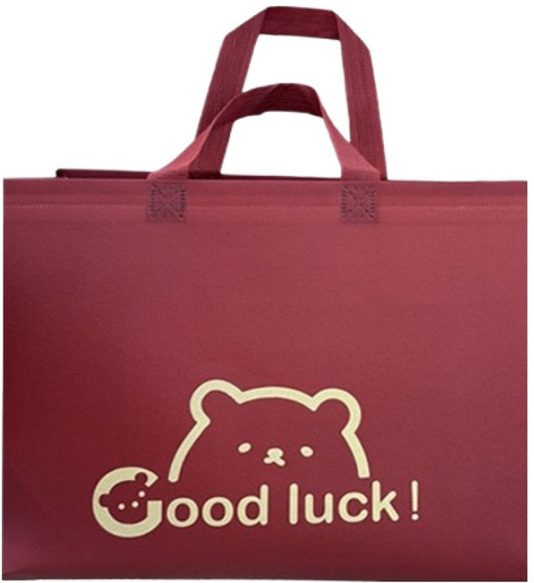 마켓감성 행운곰 부직포백 중형, 레드, 25개