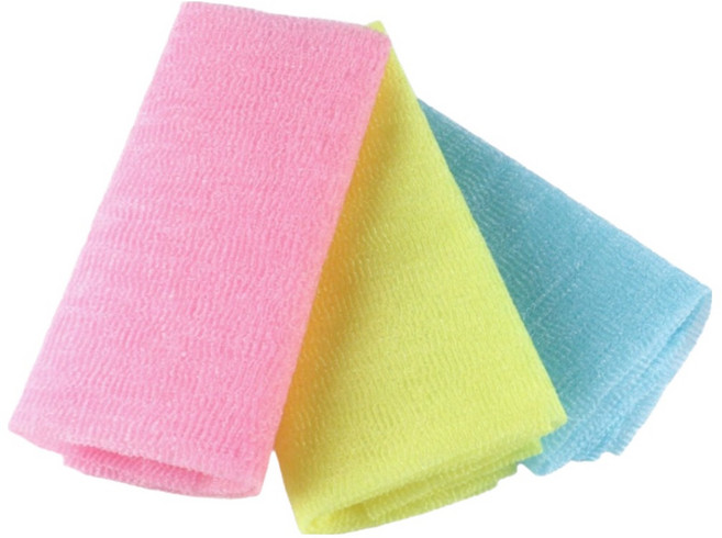 비타벨로 까칠한 각질제거 대형 바디 샤워타월 3종, 핑크 + 옐로우 + 블루, 1개입, 3개