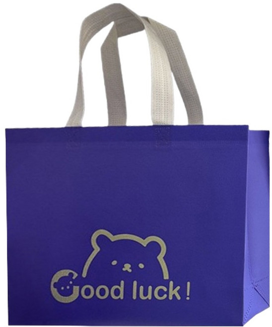 마켓감성 행운곰 부직포백 중형, 블루퍼플, 25개