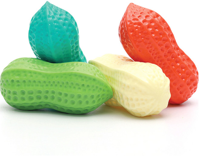 멍냥 강아지 삑삑이 땅콩 장난감 세트, 밀크, 그린, 레드, 블루, 1세트