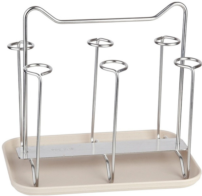 플라라 직사각 6구 드라이랙 컵걸이, 혼합색상, 1개