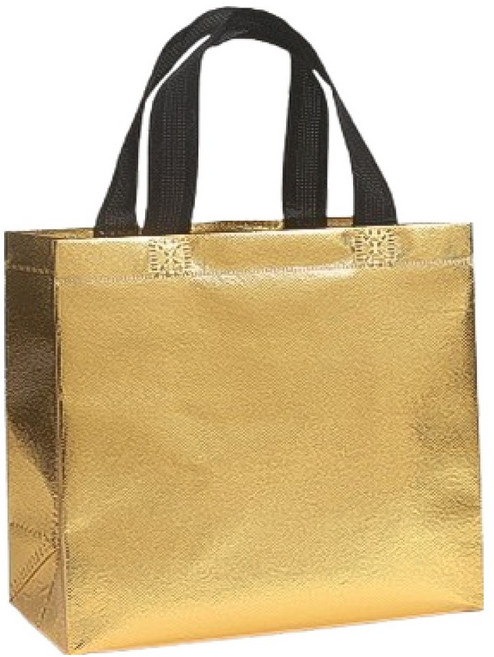 마켓감성 골드앤실버 부직포가방 중형, 골드, 12개
