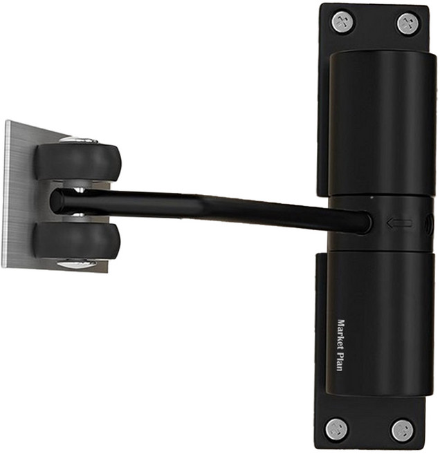 마켓플랜 라운드 도어 클로저, 블랙, 1개