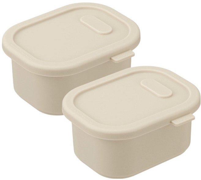 디아르 돌체 플래티넘 실리콘 냉동 밀폐 이유식 보관 용기, 05 아이보리, 2개, 200ml