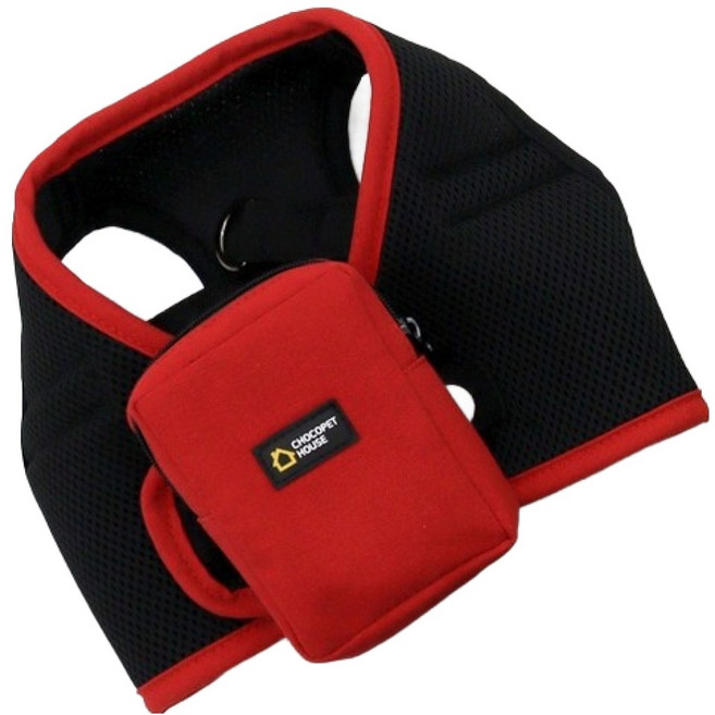 초코펫하우스 강아지 스쿨백 하네스, 레드, 1개