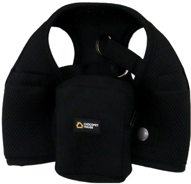 초코펫하우스 강아지 스쿨백 하네스, 블랙, 1개