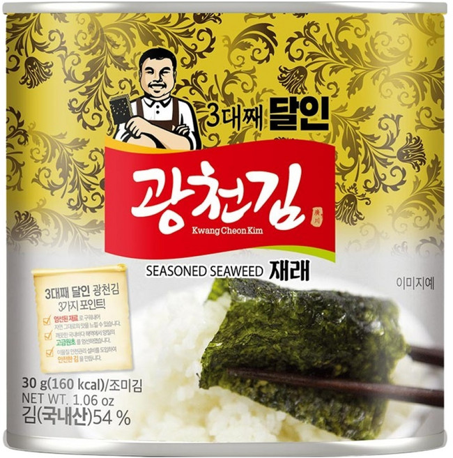 광천김 3대째 달인 재래 캔김, 30g, 1개