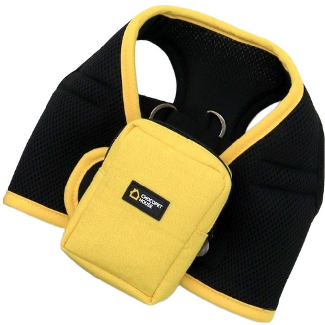초코펫하우스 강아지 스쿨백 하네스, 옐로우, 1개
