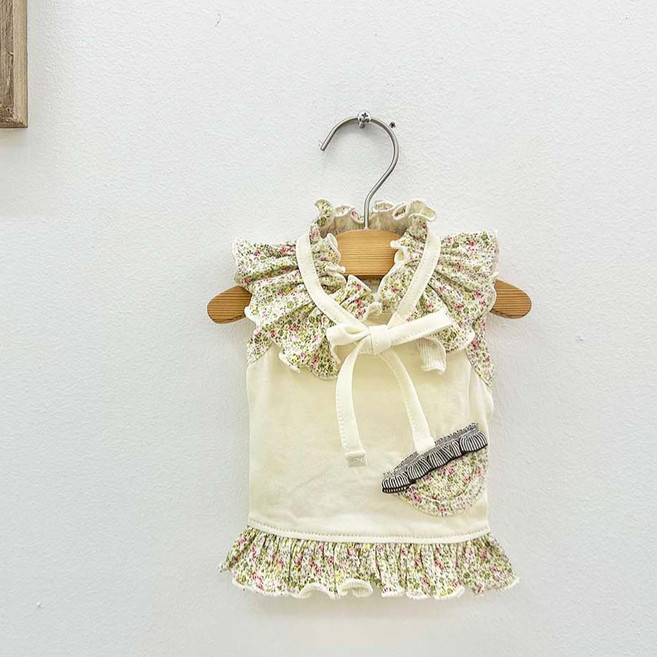 쥬비코 강아지 레이브 원피스 + 케이프 세트, Brown, 1세트