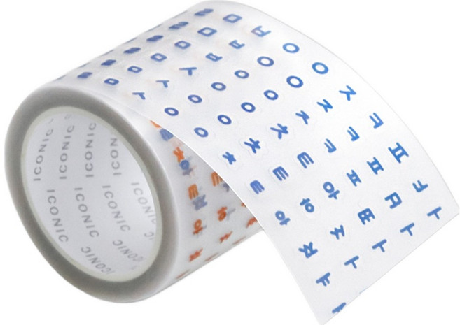 아이코닉 두들 한글 키스컷 테이프 45mm x 5m, 01 Orange blue, 1개