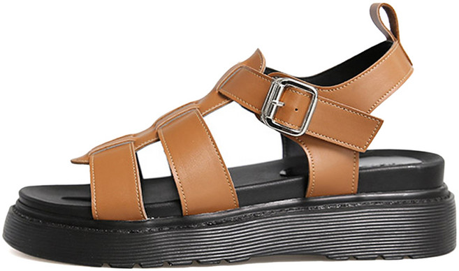 MAC MOC Tera漁夫羅馬涼鞋 5cm, 棕色, 250