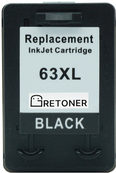 그래토너 HP 63XL 호환 잉크 카트리지 대용량 F6U64AA, 검정, 1개