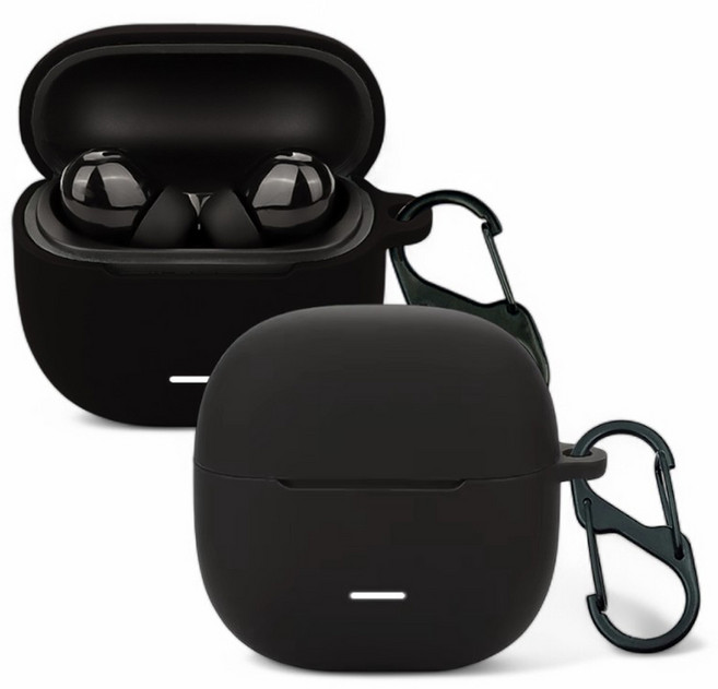 샤오미 레드미 버즈6 라이트 하우징 컬러 슬림핏 케이스, 블랙, 1개