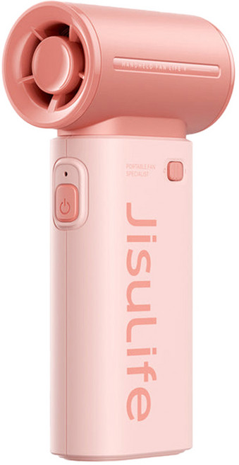 지수라이프 LED 미니 휴대용 무선 선풍기, Handheld Fan Life9, Pastel Pink