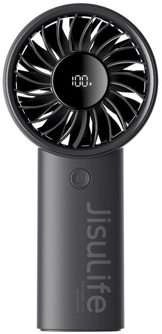 지수라이프 LED 미니 휴대용 무선 선풍기, Handheld Fan Life4, Carbon Black